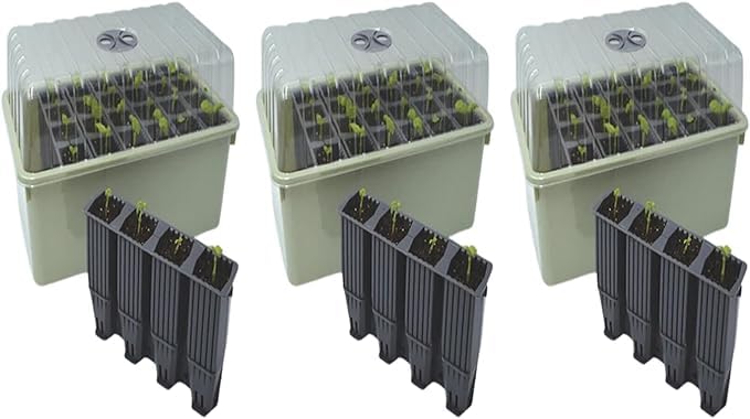 Garden Haven 28 Cell Deep Root-trainer Success Kit Plug Plant Seed Root Tray Trainer Propagator 12cm Deep, with 8cm height Lid With Vent Seedling Germination Cultivation Tray Reuseable (3)