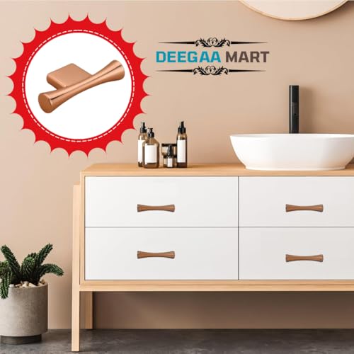 Image of Twin Hole Zinc Alloy Drawer Pulls, Rosegold Handles for Drawers, Cabinets, Wardrobes, and Kitchen Doors - Decorative Furniture Hardware (Qty :2, T Handle)
