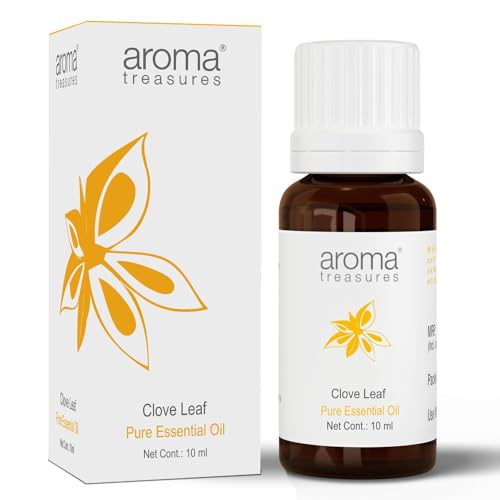 Image of Aroma Treasures 100% Pure Clove Leaf Essential Oil | 100% Pure & Natural Theraputic Essential oil for healthy Skin, body, Aromatherapy - 10ml
