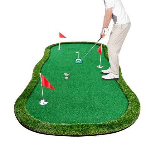 Golf Putting Green Indoor Outdoor Putting matt Professional Training Mat Practice Putting Mat with 3...