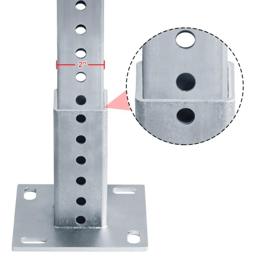 Fanmao 2 Pack Square Sign Post Base for 2\" x 2\" Sign Posts, Heavy Duty Square Floor Anchor Flange Mounting Base