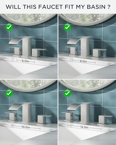 Robinets de salle de bain carrés noirs mats à 3 trous pour vasque de 20,3 cm
