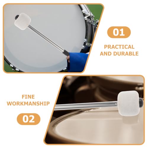 Levemolo 2 piezas Baquetas para Bombo con cabeza de fieltro para adultos, niños y niñas - Accesorio para instrumento de percusión miniatura 3