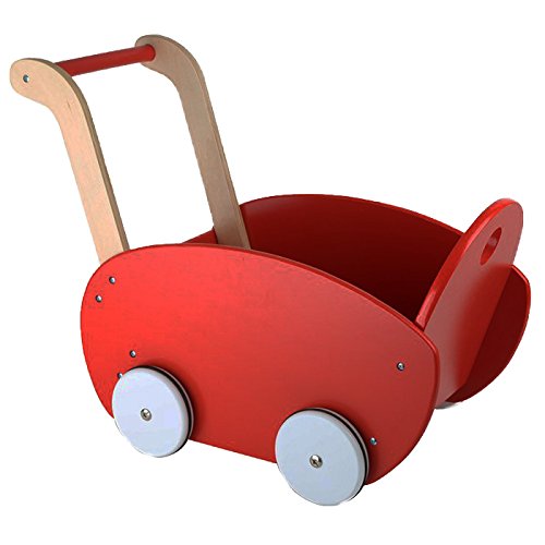 red dolls pram