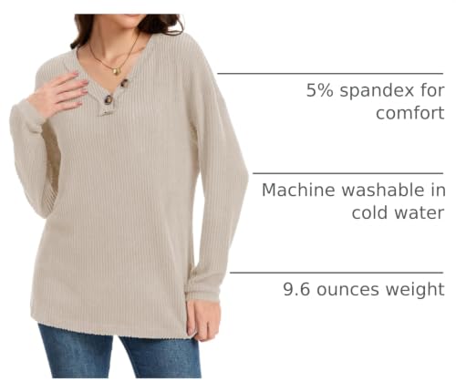 Fashion Clothing Womens Sweatshirt Long Sleeve Lightweight Sweaters V-Neck Button Down Sweatshirt for Women - image 4