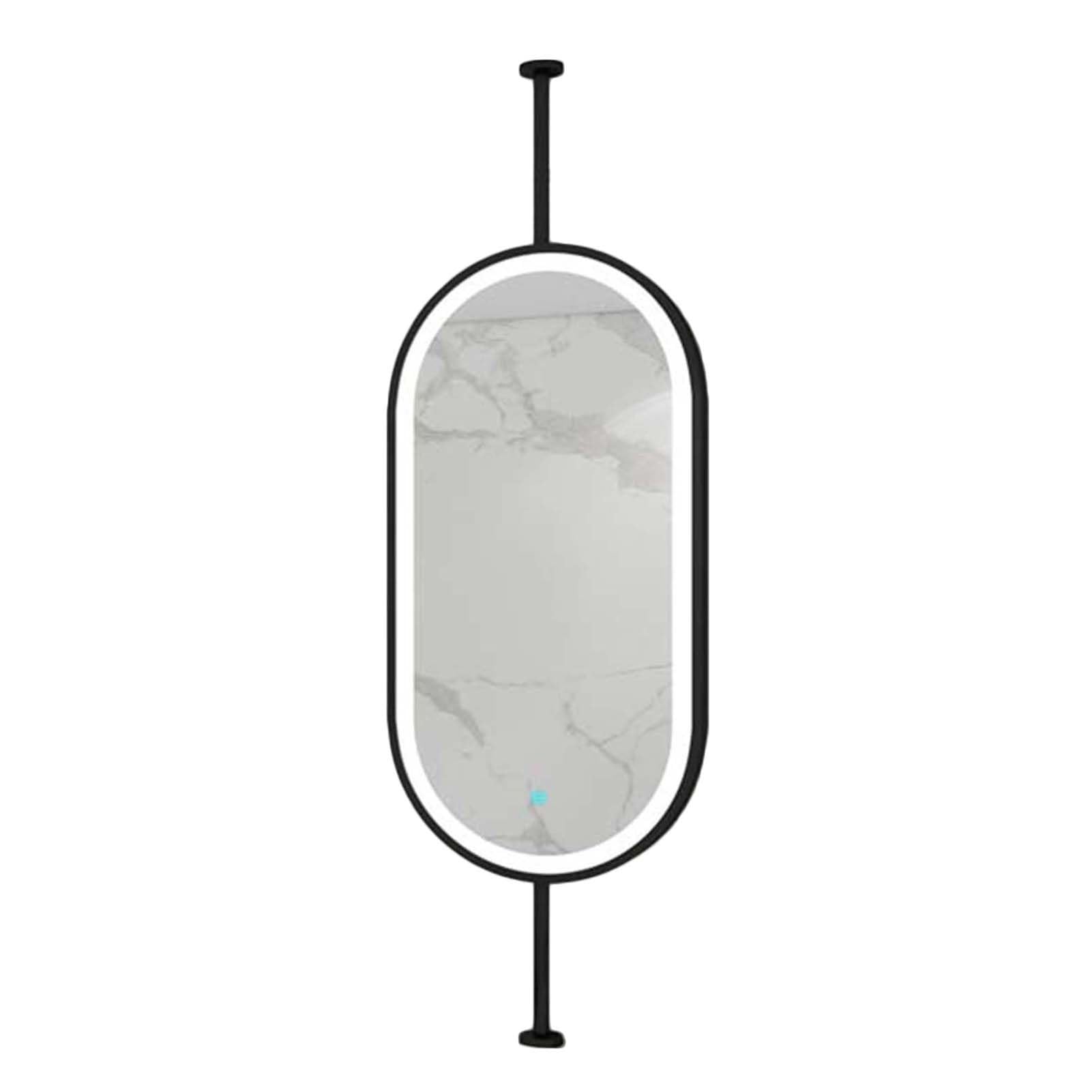 SBCGFY Ceiling Hanging Mirror,Floating Makeup Vanity Mirror,Luminous Boom Mirror,Boom Can be Customized,for Home Entryway Bathroom Decorative(Black 90L x 60W cm)