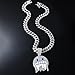 LCWLJL BLUE Smiling Face Hip-hop Cuban Chain, Pendant Miami Cuban Link Chain for Men, Gold/Silver Plated Necklace, Iced Out Hip Hop Necklace