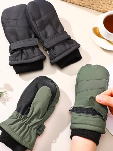 Image of SATINIOR Kids Snow Mittens Waterproof Winter Ski Gloves Warm Thicken Snow Gloves for Girls Boys