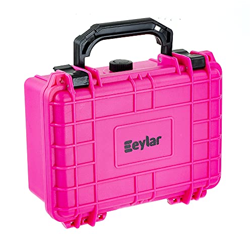 Eylar Protective Hard Case Water & Shock Proof w/Foam TSA Approved 8.12 inch 6.56 inch 3.56 inch (Pink)