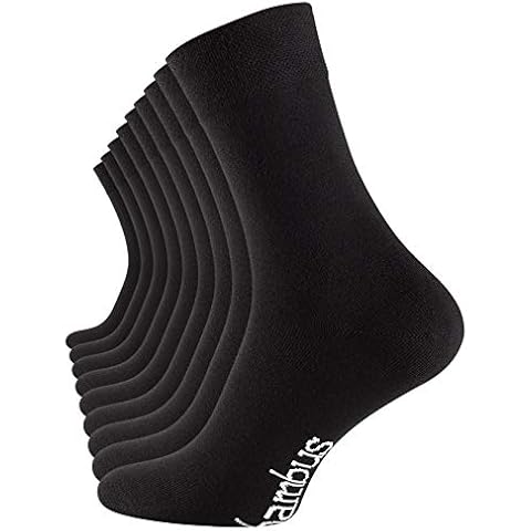 9 Pair Women's & Men Plain Bamboo Socks with hand-linked toes, antibacterial (UK 8.5-11 (EU 43-46), 9 Pair-Black) Cover