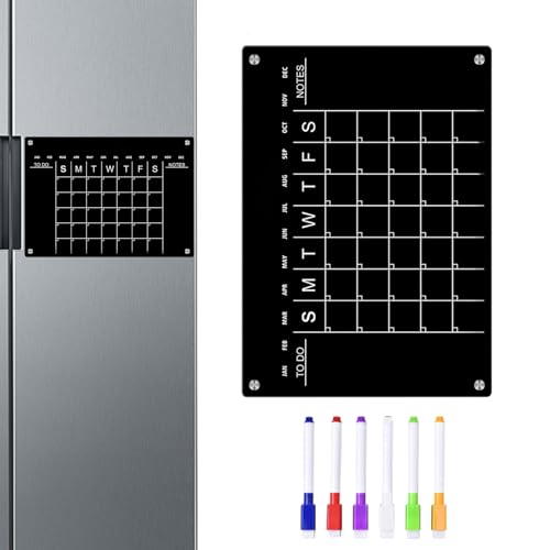Weekly Planner Wipe Clean, Acrylic Fridge Calendar, Magnetic Weekly Meal Planner, Notepad for Important Reminders for Home Offices (Set 1) - Image 8