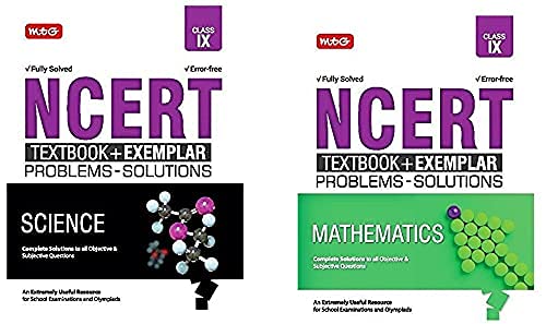 MTG Editorial BoardNCERT Text Book + Exemplar Problems - Solutions For Class- IX (Science + Mathematics ) Fully Solved & Error Free ( Set Of 2 Books )