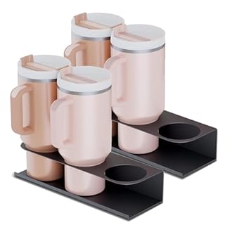 2 Pcs Water Bottle Organizer Stanley Rack Water Holder Tumbler Strong Magnetic Hold And Enhanced Cup Organizer Space Saving Tumbler Kitchen Cabinet Fridge Holder Acessories Easy To Install