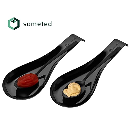Someted STH028 Stainless Steel Spoon Rest-Spatula Ladle Holder Set Of 2 Stainless Steel Utensil Spoon Rest Holder Brushed Finish Dishwasher Safe-Serving Cooking Modern Black thumb #8