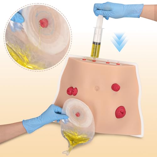 Image of Ostomy Care Trainer Kit, Realistic Abdominal Stoma Model with 4 Stoma Types, Medical Simulation Model for Nursing Students & Patient Care Training