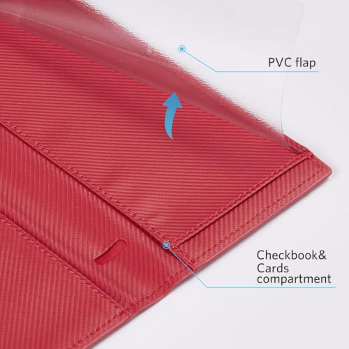 Image of CoBak Checkbook Cover for Women & Men - PU Leather Case with RFID Blocking | Classic Design Check Book Holder for Personal and Business