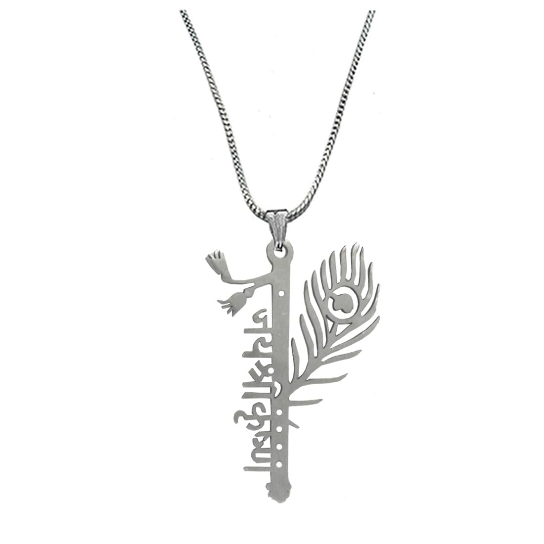 Jay Shree Krishna Stainless Steel Snake Chain Pendnet for Men and Women-image-9