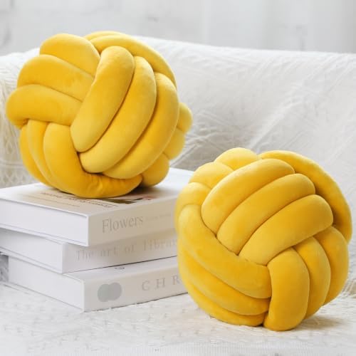 Namalu 2 Pcs Soft Knot Pillow Ball, Decorative Round Throw, Soft ...