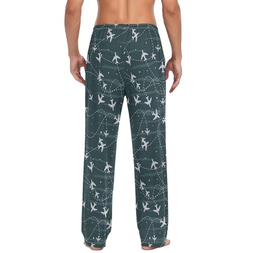 linqin Men's Pajama Pant Comfy Soft Lounge Sleep Pants Bird Blue Feathers Wing Beak Pajama Bottoms2