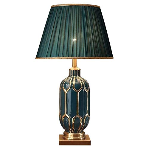WALFREW Lampada da Tavolo Retro Lampada da Tavolo in Ceramica, Semplice Europea, Lampada da Comodino Camera da Letto Moderna