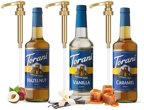 Torani Sugar Free Vanilla, Hazelnut & Caramel | Coffee Syrup 3-Pack