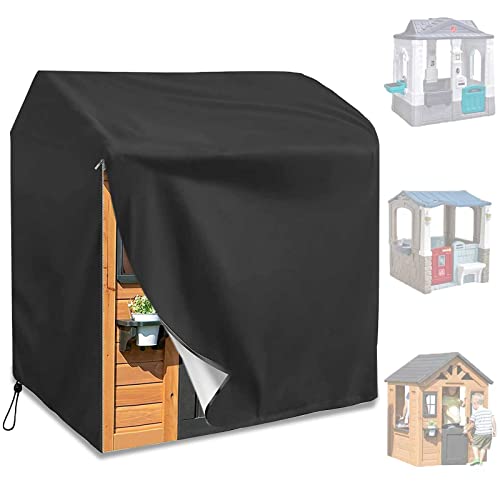 MRWiZMS Bache de Cabane Enfant Exterieur, Housse pour Maison Enfant Exterieur Tissu Oxford 420D Imperméable, Résistant Aux UV et à La Poussière, Bache Cabane de Jardin pour Enfant (L145xW145x160cm)