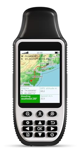 S190 Handheld GPS Navigator, Rugged Handheld GPS for Hiking with 3-Axis Compass, 3.2' Color Display,...