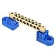 Rebower Klemmenblock 8 Positionen Erdung Draht Stecker [für Schaltkasten, Steuerkasten] M4/Messing Blau