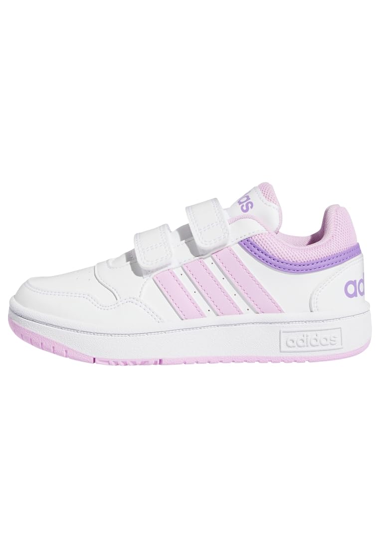adidas Unisex Hoops Lifestyle Basketball Hook-and-Loop Sneakers, FTWR White/Bliss Lilac/Violet Fusion, 13.5K
