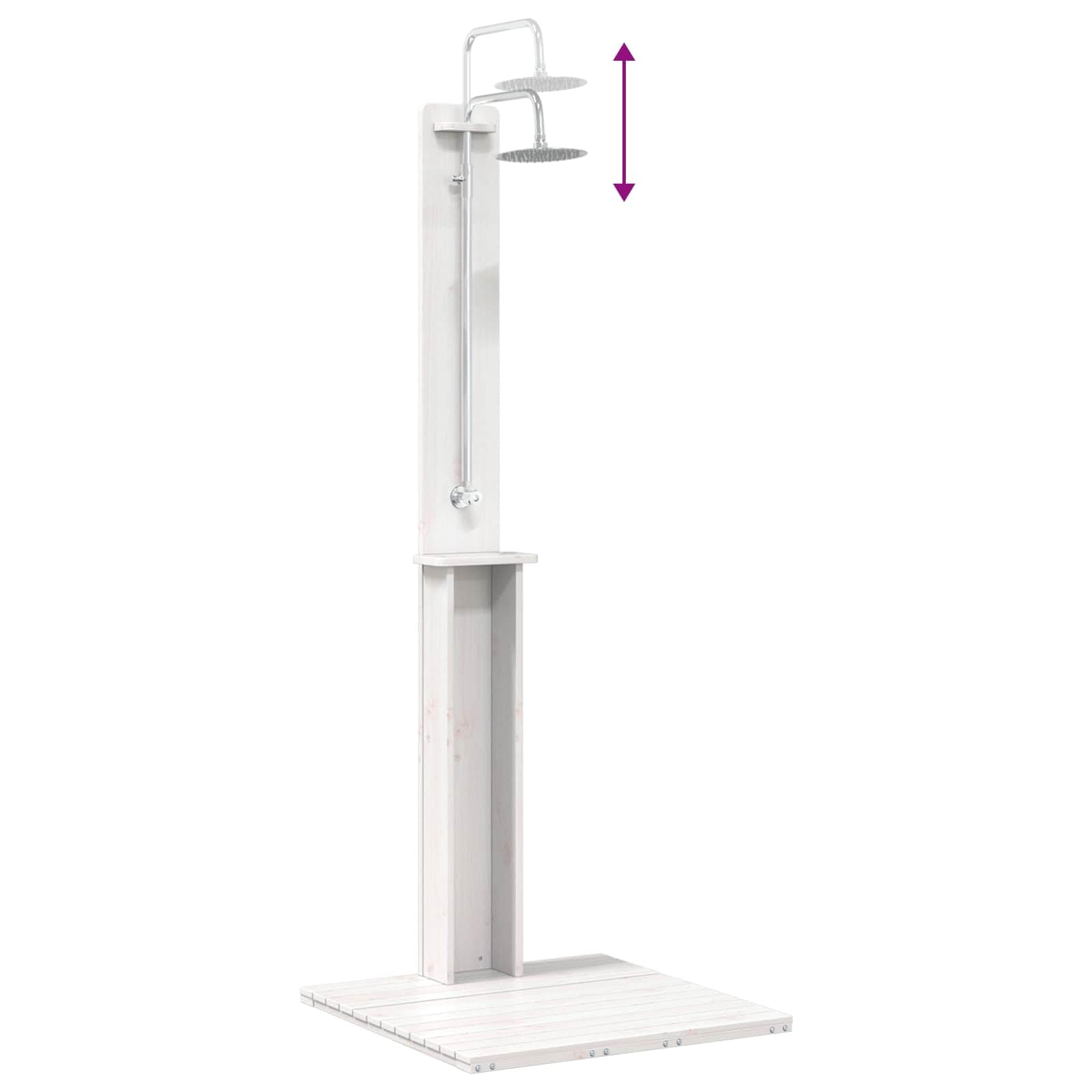 vidaXL Ducha Exterior 75 x 76 x 217 cm Pino Macizo, Ducha Independiente Moderna para jardín y terraza, Resistente al Clima, Ideal para Piscina y Deck