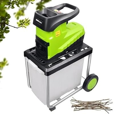 EXSHUING Trituradora De Jardín Eléctrica De 2800 W Con Bolsa De Recogida De 60 L. Corte Máximo De 4,5 Cm (1,77'), Cuchillas Reversibles De Doble Filo, Relación De Reducción 25:1; Para Ramitas