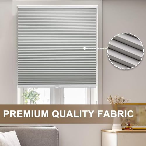 MYshade Cordless Blackout Cellular Shades, 1.5" Honeycomb Window Blinds for Bedroom & Nursery, Thermal Insulated, Noise Reducing, Privacy Shades, Inside or Outside Mount (33" W x 64" H, Grey) by MYshade - Used condition - Image 3