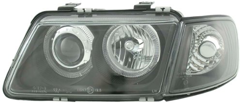 Phares Angel Eyes FK Automotive FKFSAI003 noirs pour conduite à gauche et à droite