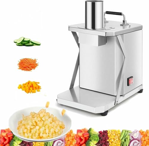 Picadora de verduras eléctrica comercial, picadora y cortadora de verduras con troquel de 6/8/10/12/15 mm, procesador de alimentos de 200 W de grado comercial para cebolla, patata, calabaza y zanaho