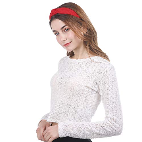 Funtopia AF-FG8V-9WME Knotted Headbands For Women Girls, 9 Pcs Wide Plain Turban Headband Fashion Cross Knot Hair Bands With Solid Colors thumb #2
