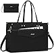 LOVEVOOK Laptoptasche Damen 15,6 Zoll, Wasserdicht Arbeitstasche Handtasche Groß Shopper Business Aktentasche Tasche Lehrertasche, PU Leder Tote Bag Schultasche für Uni Büro, Schwarz