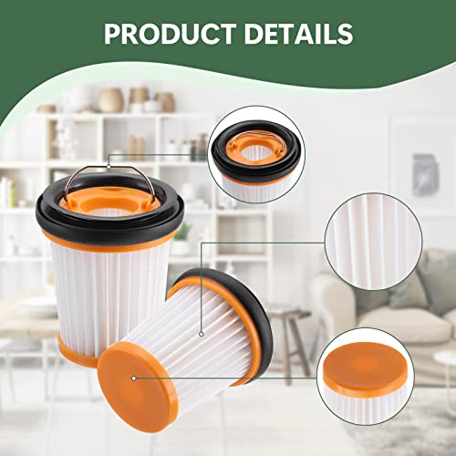 Wv200 Filter Replacement For Ion W1 Cordless Handheld Wv200 Wv201 Wv205 Wv220 Vacuums,Compare To Part # Xhfwv200, 4 Pack Replacement Fabric Filter #TOP4