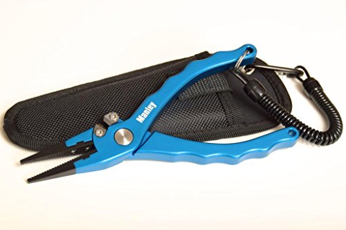 Manley Professional Fishing Pliers With Lanyard - Anodized Aluminum - Stainless Steel Line Cutter