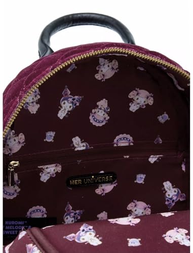 Hot Topic Her Universe Kuromi My Melody & My Sweet Piano Velvet Mini Backpack BURGUNDY NONE4