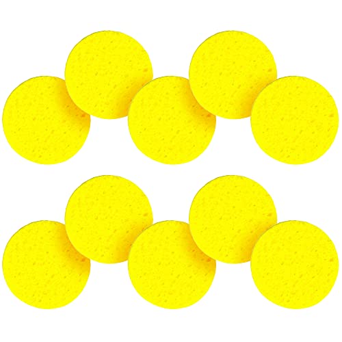 Hermit Crab Sponges for Water 10 Pack Unbleached Hermit Crab Accessories & Supplies Pet Crab Sponges Provide Nutrients and Maintain Tank Humidity Water Dish Yellow Real Sea Sponges 2 x 1