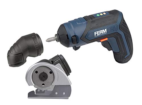Ferm CDM1150 Cordless Multifunction Screwdriver with angle and cutting attachments
