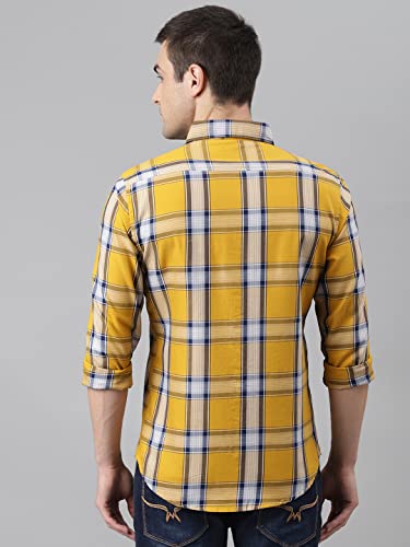 Image of Dennis Lingo Men's Checkered Slim Fit Cotton Casual Shirt