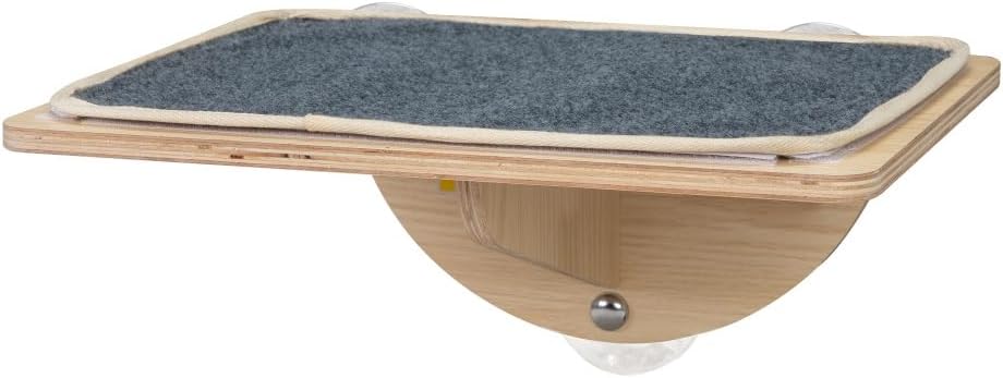 Window-Mounted Cat Perch with Heavy-Duty Suction Cups, Soft Removable Felt Liner, Adjustable Angle Design for Indoor Feline Comfort