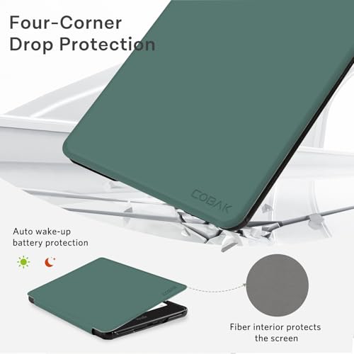 Image of CoBak Case with Fold-Back Magnetic Cover for 7 inch Kindle Paperwhite 12th Gen 2024 and Kindle Colorsoft - for PopSockets Grip, Compatible with iPhone MagSafe and Anker Wireless Charging Pads, Auto Wake