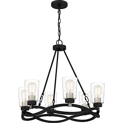 Quoizel OLK5025EK Overlook Chandelier, 6-Light 600 Total Watts, Earth Black