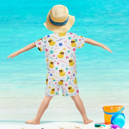 Image of 3T Toddler Boy Shorts Set Teal Hawaiian Button Down Shirts Summer Outfits for Little Boy