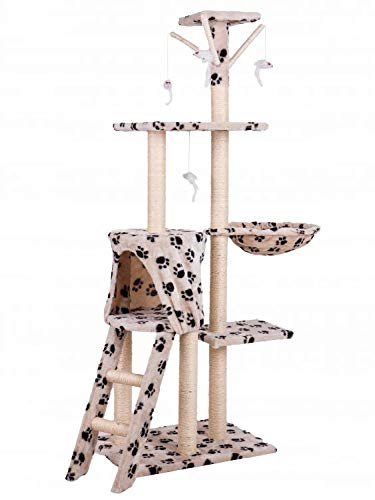 GOODHOME Árbol rascador para Gatos, árbol de Escalada, 138 cm, diseño de Patos, árbol rascador, Tumbona Cover