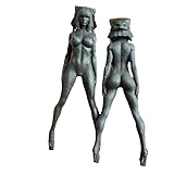 1Pcs 4.72In Naked Busty Beauty Girl Statue Black Brass Sexy Queen Figurines Miniatures Body Art Crafts Home Office Desktop Desk Ornaments Decoration, ca2282005