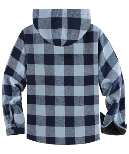 Image of SCODI Mens Flannel Hooded Jacket Fleece Sherpa Lined Zip Up Plaid Hoodies