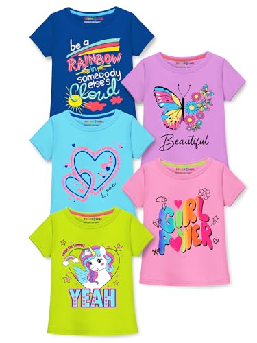 Image of Trampoline Girls Half Sleeves Regular Fit Graphic Printed T-Shirt Pack of 5